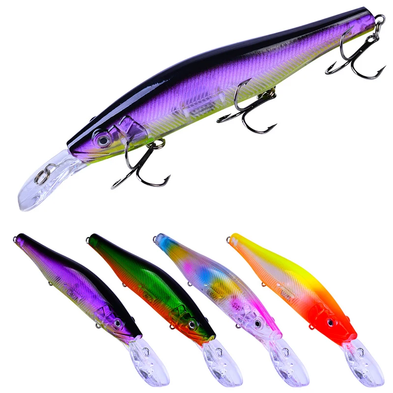 

3 Hooks Fishing Lure Artificial Bait 3D Eyes Fishing Wobblers Diving Crankbait Precision Counterweight Vivid Minnow Fishing Lure