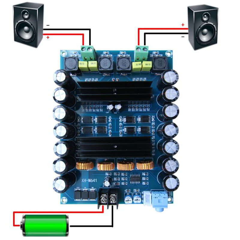 XH M641 TPA3116D2 DC12V 24V 150W X 2 аудио цифровой высокой мощности канала Автомобильный