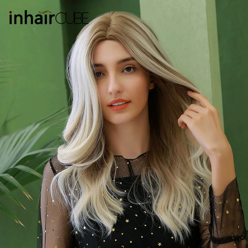 Inhaircube синтетические парики Смешанные цвета блонд/коричневый корень