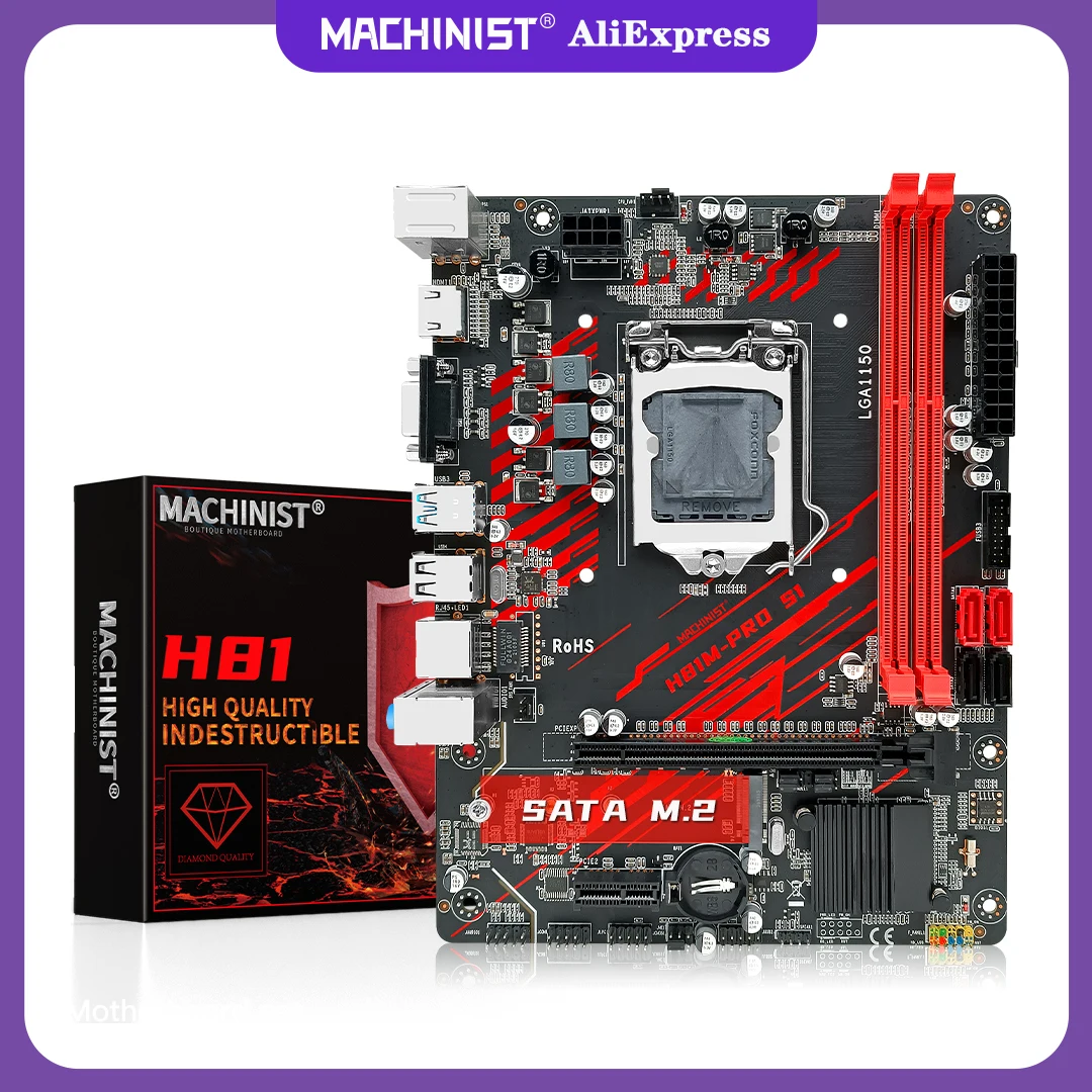 MACHINIST H81 материнская плата LGA 1150 поддержка DDR3 ОЗУ CORE i3/i5/i7 LGA1150 процессор VGA HDMI