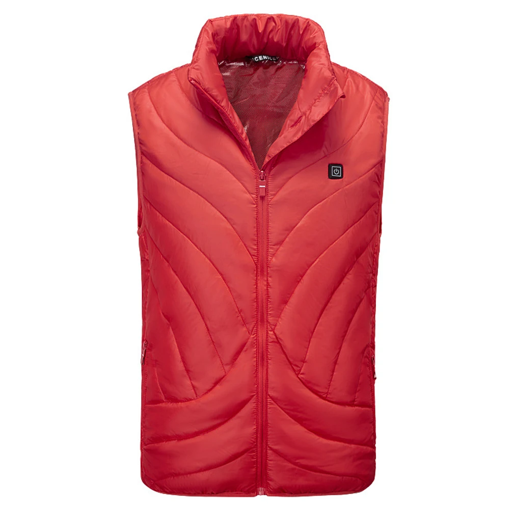 

Women Men Winter Outdoor Camping Hiking Thermal Fishing Washable USB Charging Heated Vest Zipper Sleeveless Casual