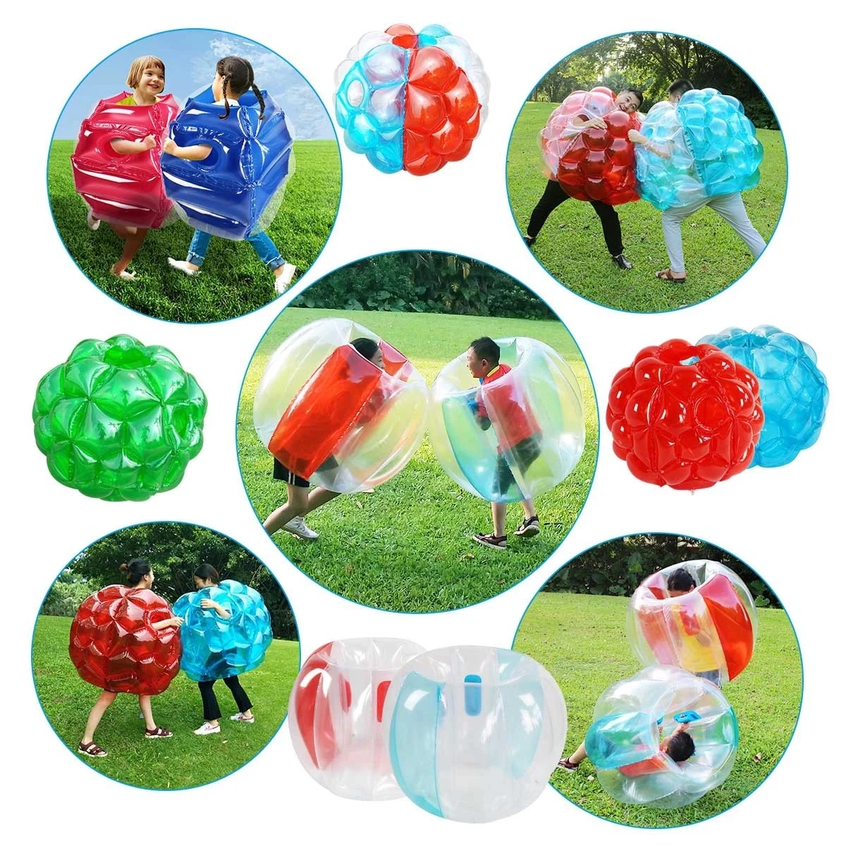 Inflatable Bumper Balls for Children, Zorbing Bubbles, Kids' Outdoor Sports Games, Free Fight Ball Pump, Size 64cm