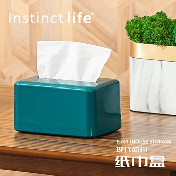 

White Cover Napkin Holder Tissue Box Square Kitchen Organizer Dispenser Tissue Boxes Paper Papel Seda Wipe Case BW50ZJ