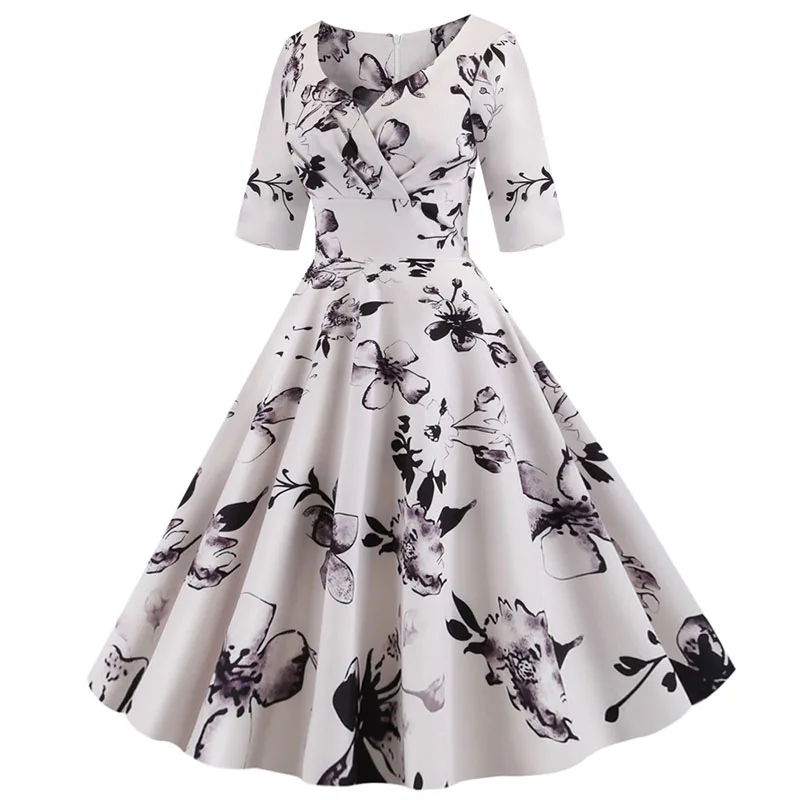 Vintage 1950s Polka Dot and Solid Color Prom Dresses Cap-Sleeve