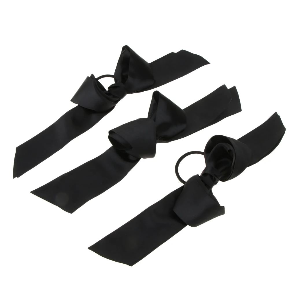 3x  Scrunchie Ponytail Holder Satin Ribbon Big Bow Hairband Hair Rope