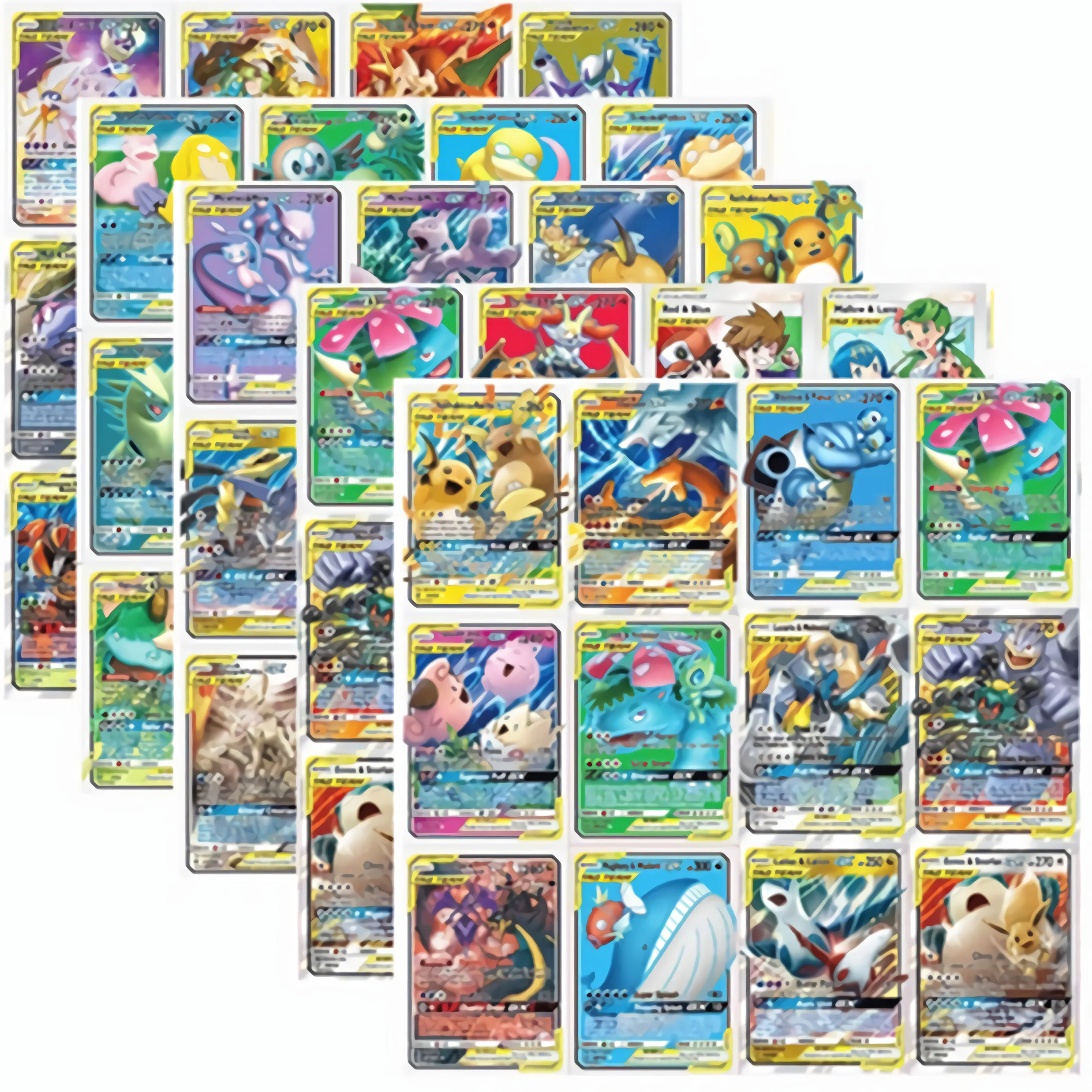 60 pièces/ensemble Tag équipe EX Mega GX brillant Pokemon cartes jeu de bataille dessin animé enfants Collection jouets