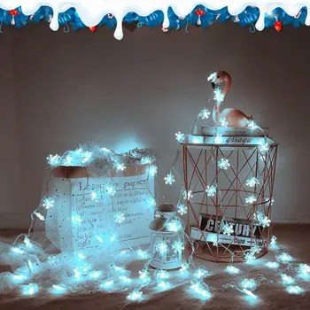 

Christmas Snowflake String Fairy Light 40LED Battery Operated Waterproof Xmas Garden Patio Party Decor In/Outdoor Decorations