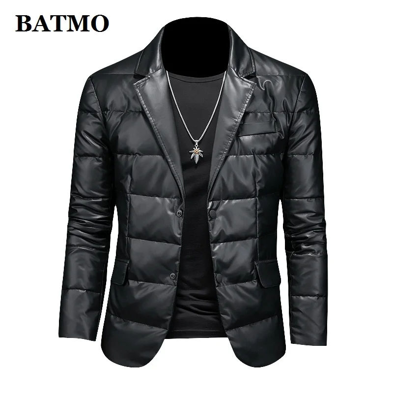 

BATMO 2023 New arrival high quality 90% white duck down jakcets men,mens thicked leather jackets,parkas coat,6606