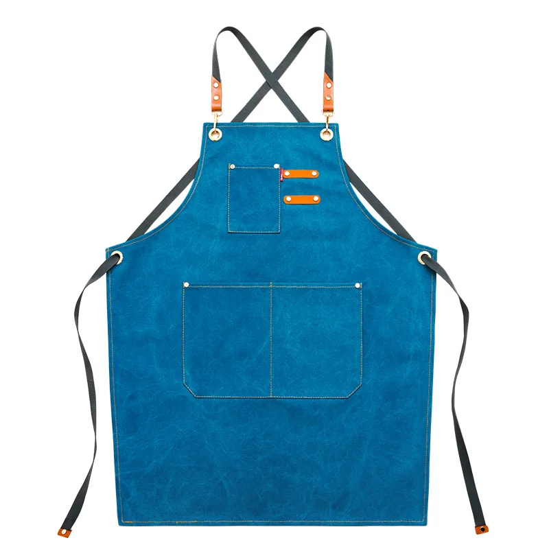 Корейский модный джинсовый брезентовый фартук на заказ с принтом логотипа молочный чай кофе торт магазин выпечки Маникюр комбинезоны