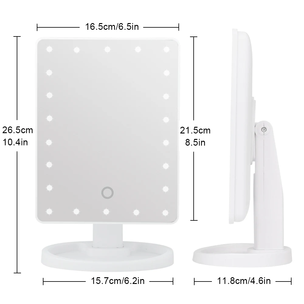 Зеркало для макияжа 16/22 светодиодный свет с увеличительным 1X10X косметическое зеркало гибкое регулируемое USB или батареей использование женских карманных зеркал