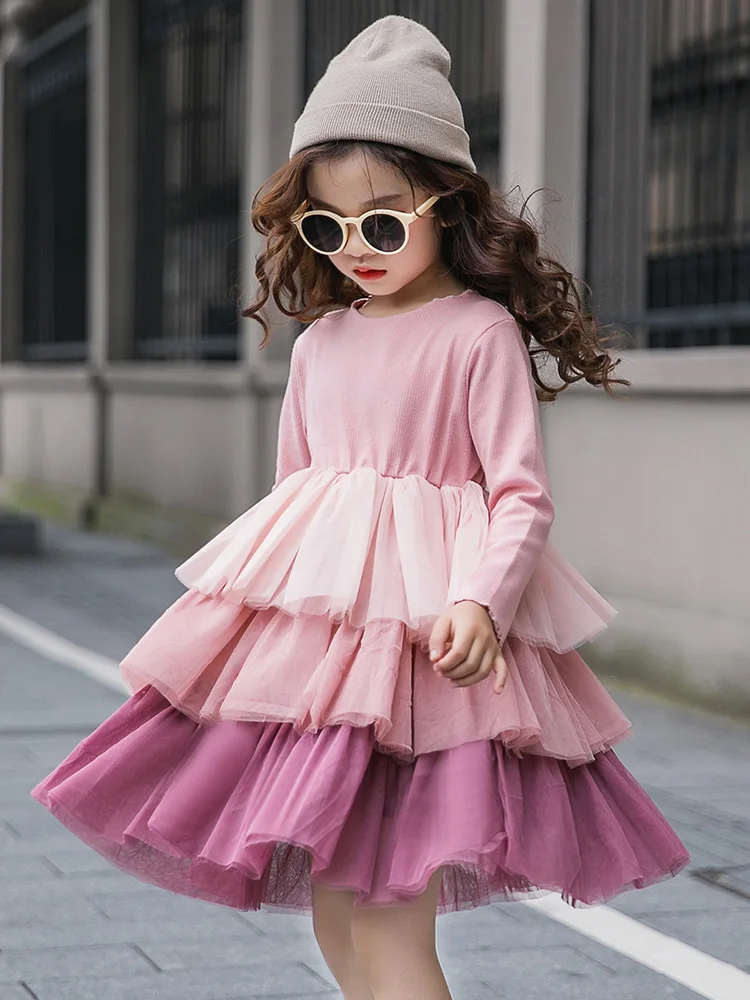 Коллекция 2019 года осеннее платье для девочек-подростков новое модное с длинными