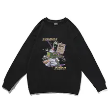 

Anime One Piece Pullover Fashion Cool Roronoa Zoro Premium Graphics Print Pullovers Round Neck Men Women Harajuku Sweatshirts