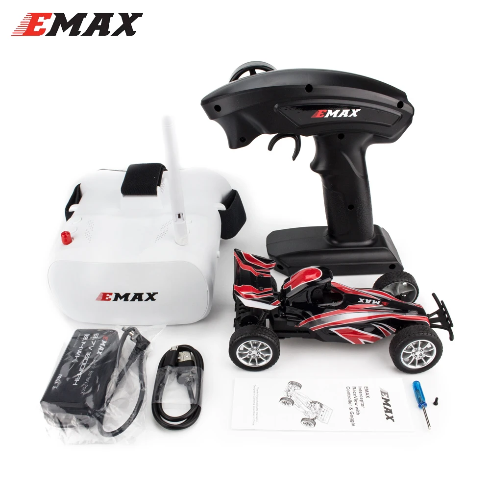 

Hot FPV Racing Car,Emax Interceptor 2.4G Radio Control Racing Car With Camera Goggle Glasses 2~3S RTG Version