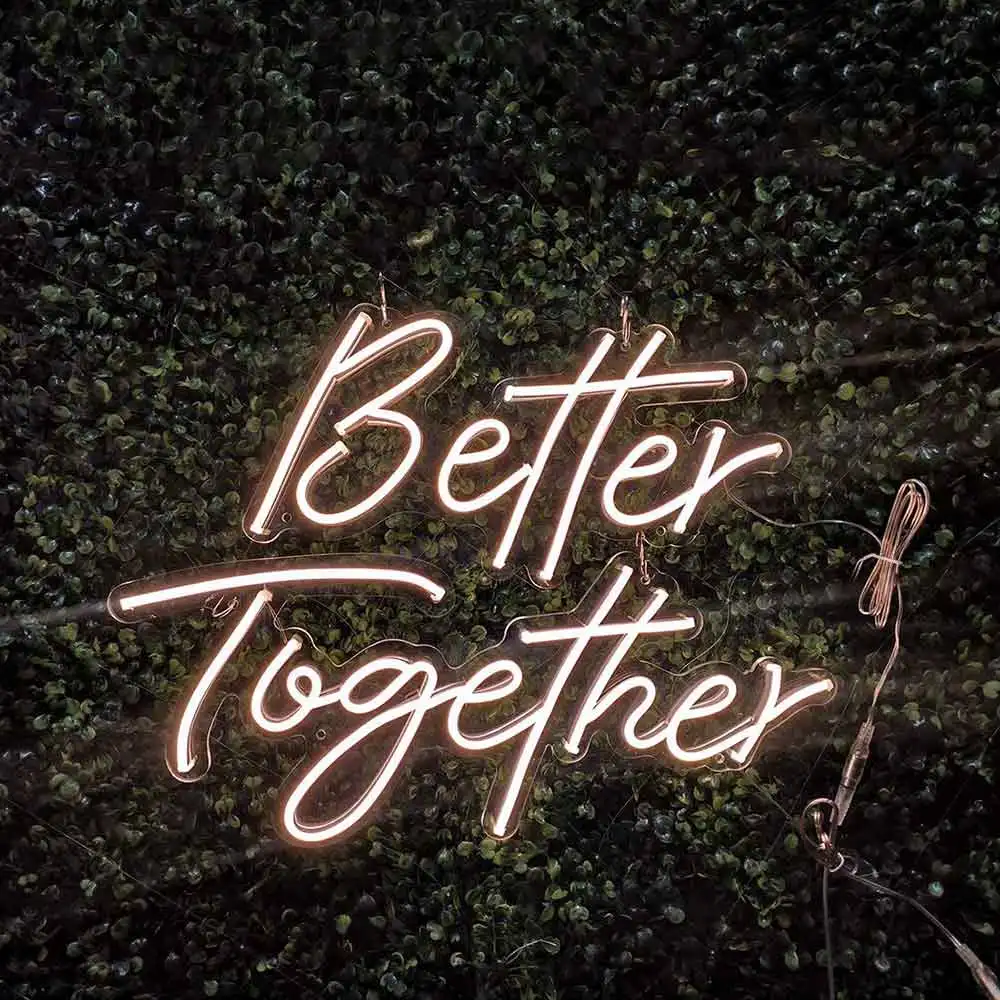 Better Together LED Neon Sign Indoor Wall Lights Party Wedding Shop Window Restaurant Birthday Decoration Warm White
