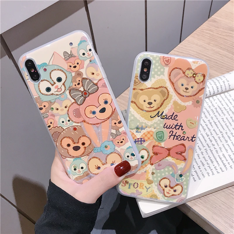 Блестящая Переливающаяся Girly мягкий чехол из ТПУ с принтом "для huawei P30 P20 Pro Коврики Honor 20 Pro Nova 5 4 3 стильная футболка с изображением персонажей видеоигр Даффи Shelliemay покрытие с медведем
