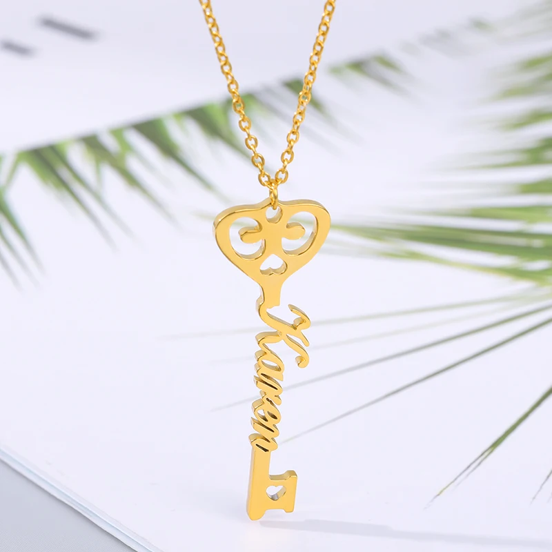 Custom Key Name Necklaces For Women Stainless Steel Choker Heart Infinity Love Key Necklace Femme Lover Christmas Jewelry Gift Ha9395665Cc0649D5B4384C07Ef47Fc4Cv