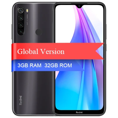 Moonshadow Grey Смартфон Xiaomi Redmi Note 8T с глобальной версией, 3 ГБ, 32 ГБ, 48мп, четырехъярусная камера, 4000 мАч, большая батарея, Snapdragon 665, Поддержка NFC телефона - Цвет: Moonshadow Grey