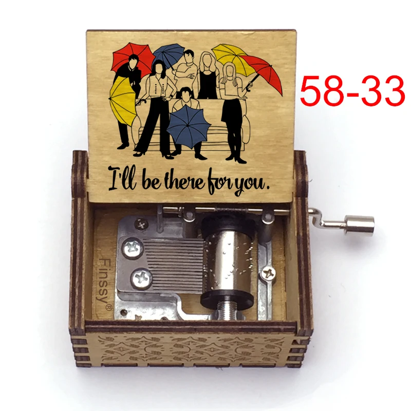 TV Show Friends Wooden Music Box Music Theme I'II Be There for You Colour Print Musical Box Birthday Gift New Year Friends Gift