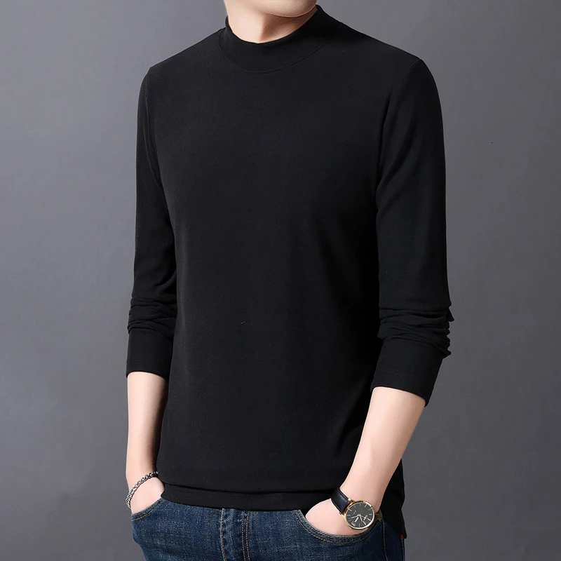 Merk Kleding Pull Homme Sueteres Hombre Mannen Trui Toevallige Mannelijke, однотонные Вязаные Рубашки Slanke Trui, топы для отдыха - Цвет: black