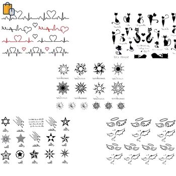 

1 Sheet Metallic Flash Temporary Tattoos Stickers Body Art W09