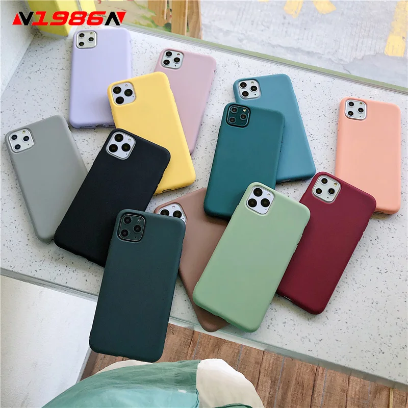 Чехол N1986N карамельных цветов для iPhone 11 Pro X XR XS Max 6 6s 7 8 Plus модный простой однотонный
