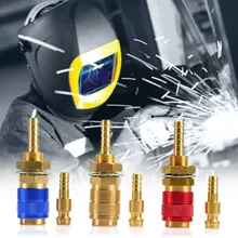 Adaptador de gás de refrigeração a água adaptador de conector rápido para gás de água entre tocha de soldagem e plugue de soldagem macho para conector fêmea