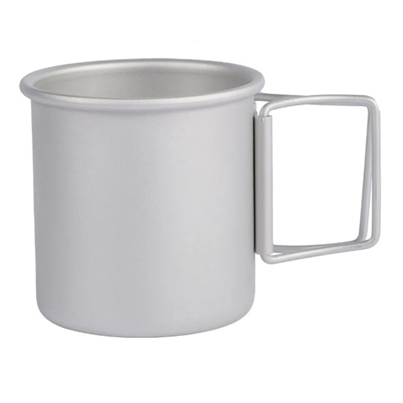 Camping Cup Ultralight Aluminum Alloy Cookware Water Coffee Mug Tableware Cooking with Foldable Handle for Picnic |