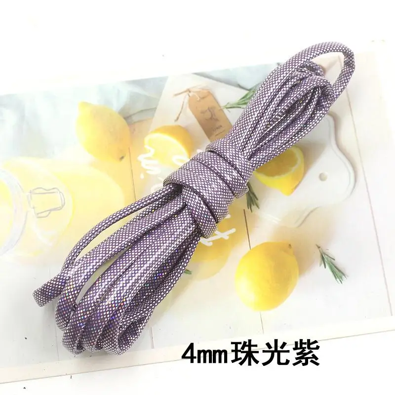 5 м x DIY четыре бусина 4 мм искусственная кожа PU мягкая кожа плетеная веревка шнуровка плоская шнуровка материалы для одежды PU - Цвет: 2
