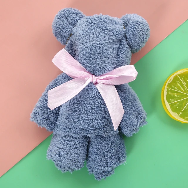 NEW Coral Velvet Bear Shape Hand Towel Face Washing Towel Super Absorbent Comfort Towels Baby Shower Party Wedding Gifts 35x75cm dark blue