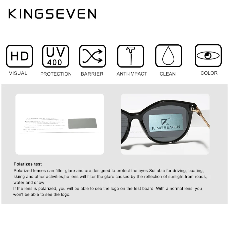 KINGSEVEN, поляризованные женские солнцезащитные очки, градиентные линзы, роскошные солнцезащитные очки, бренд Lentes de sol Mujer