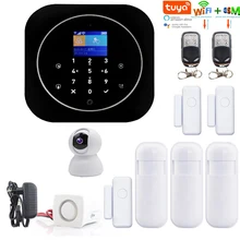 Tuya Smart wifi GSM домашняя сигнализация комплект беспроводной домашней безопасности с ip-камерой оповещение о взломе приложение управление Google Home Alexa