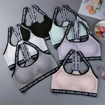 

Yoga Bra Tops Letter Print Fitness Women Shockproof Back Cross Sports Bra Workout Running Sportswear Sexy Sports Underwear Set
