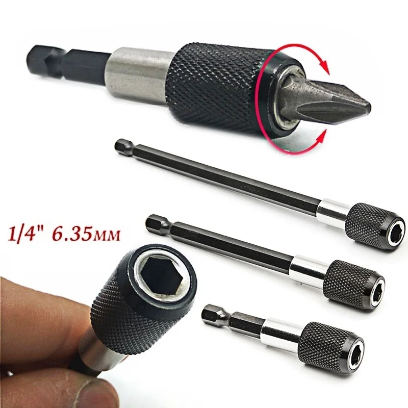 75mm 1/4 Inch Hex Quick Release Magnetic Screwdriver Extension Bit Holder 
