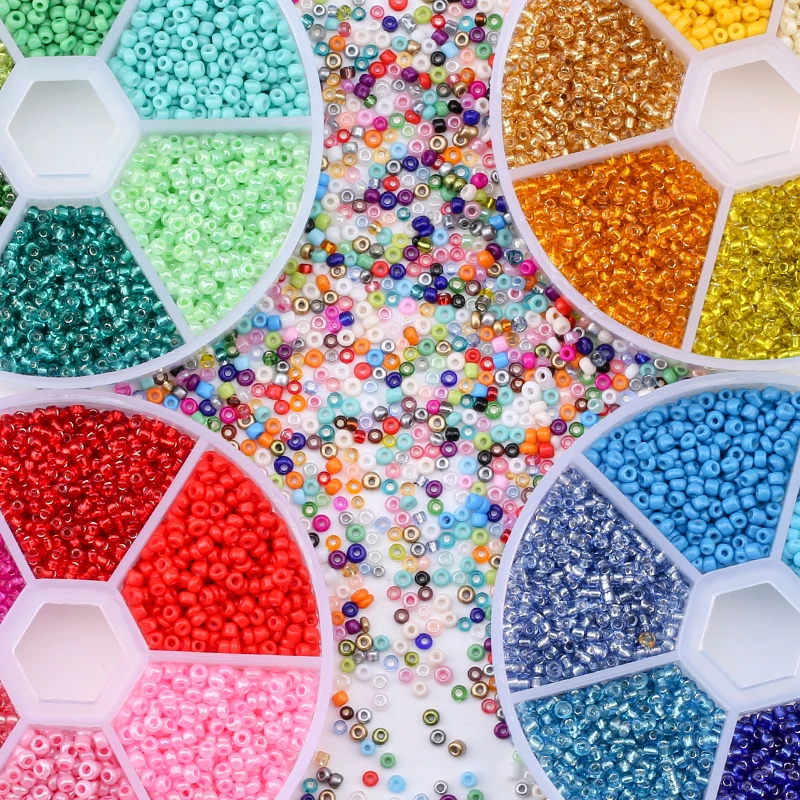 Wholesale 2mm Czech Glass Seed Beads Belt Box Set Charm Seedbeads
