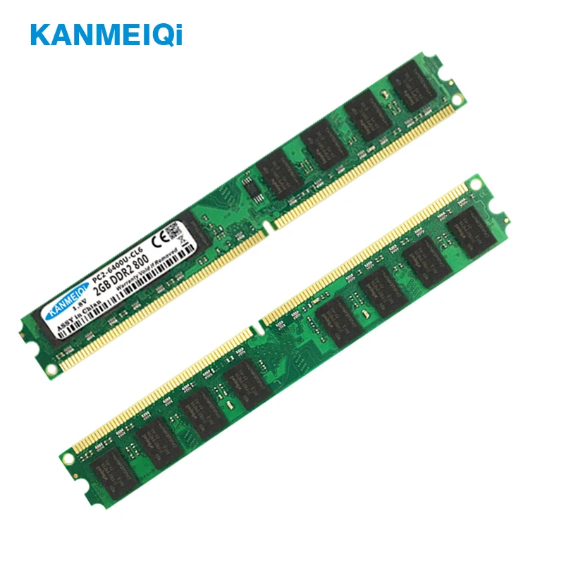 

KANMEIQi ddr2 ram 2GB 800MHz Desktop Dimm 4gb(2pcsX2GB) 533/667MHz Memory 240pin 1.8V New PC2-6400-CL6