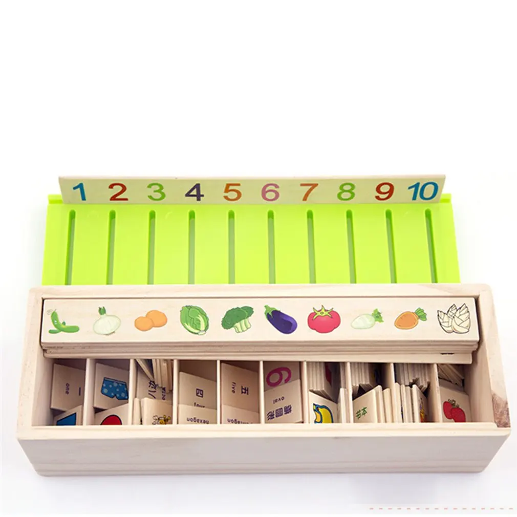 Mathematical Knowledge Classification Wood Box Cognitive Matching Kids Montessori Early Educational Learn Toy Gifts for Child