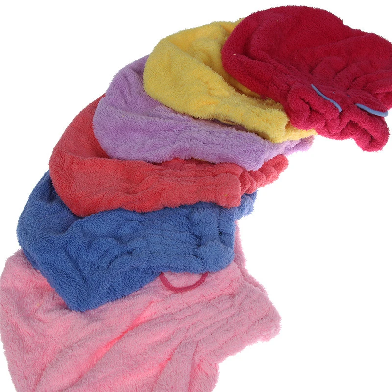 Женское полотенце из микрофибры для ванной, быстросохнущая шапка для волос, тюрбан, супер впитывающая повязка на голову, шапочка для душа, банное полотенце s