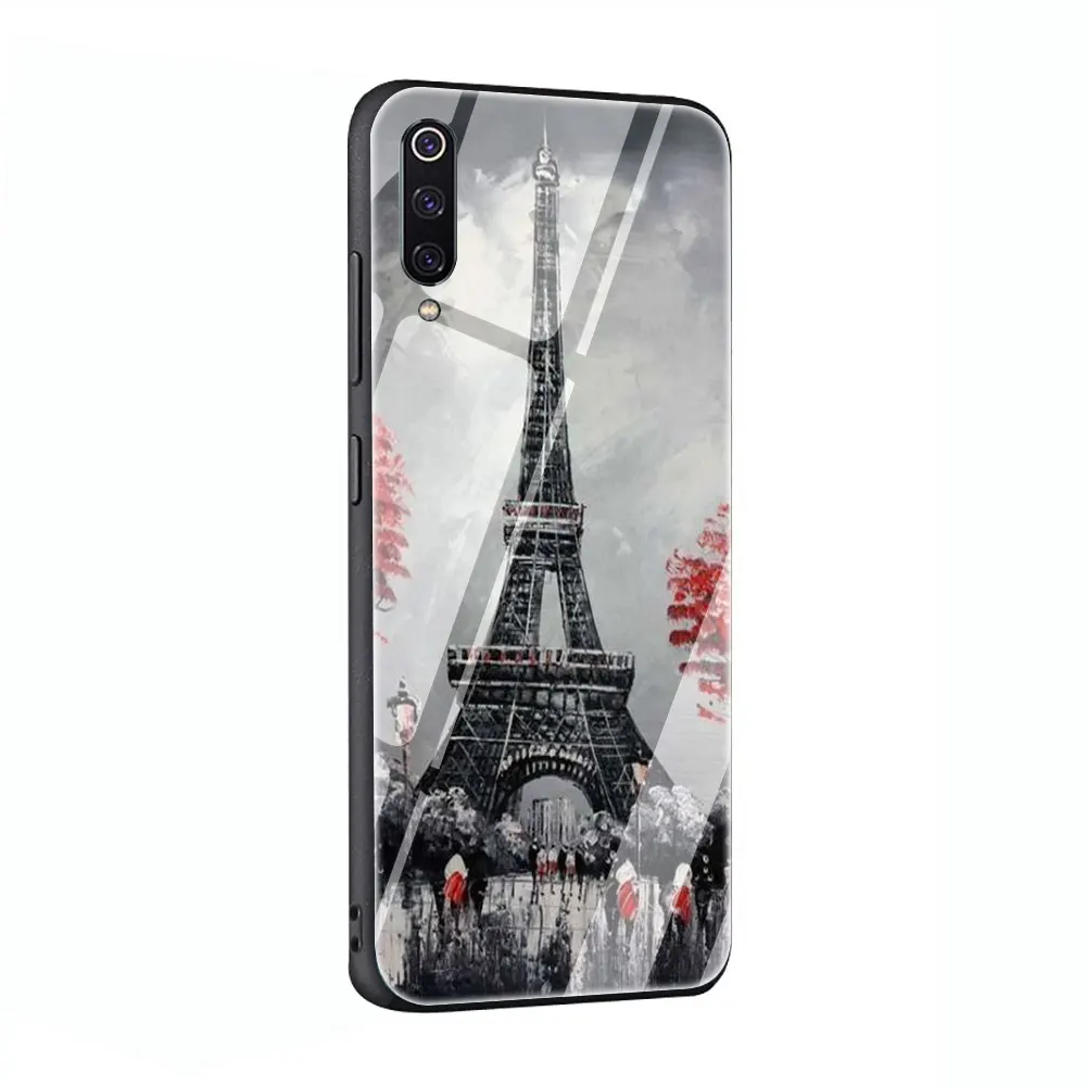 Черный, белый, Париж, Эйфелева башня, закаленное стекло, чехол для Xiaomi 8 Lite A1 A2 9 Redmi Note 5 6 7 Pro 6A 4X F1 - Цвет: G7
