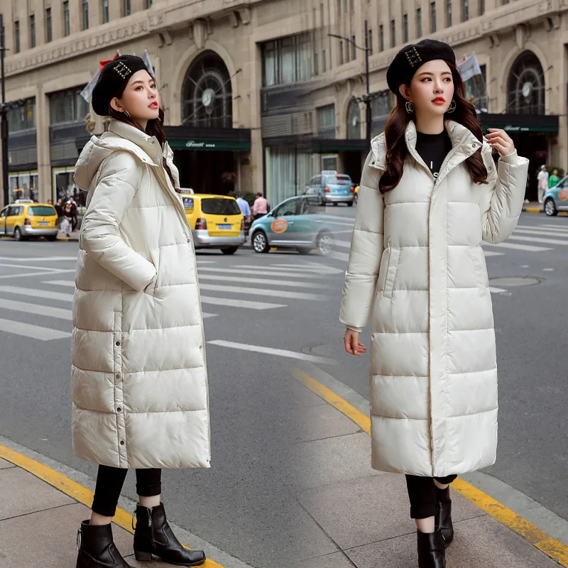 

2019 Winter New Style Korean-style Cotton-padded Jacket Long over-the-Knee Very Fairy of down Jacket Cotton-padded Clothes Thick