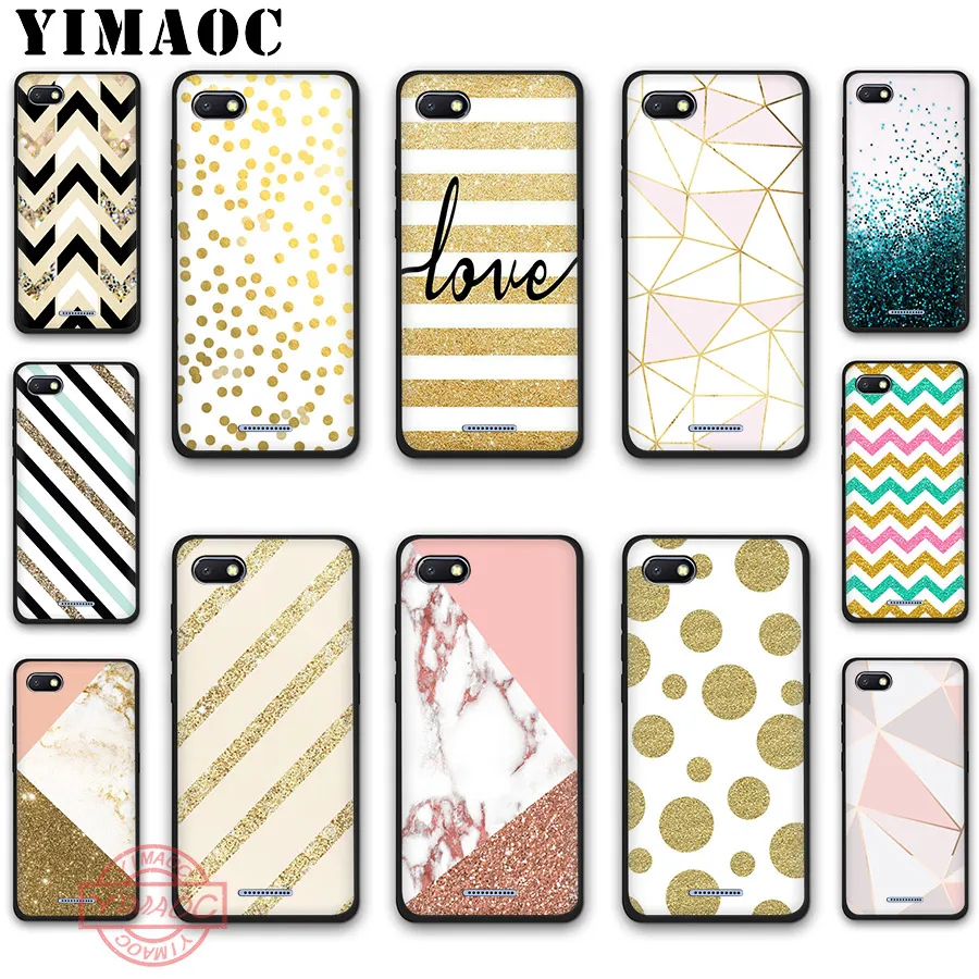 

YIMAOC Amp yellow gold glitter Soft Silicone Case for Redmi Note 8 7 6 5 K20 Pro Plus 5A Prime 6A 7A 4X S2 Go