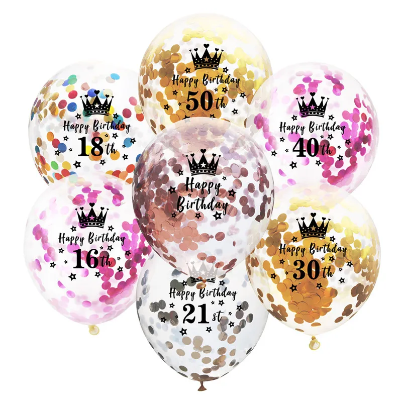 

1 Pc Home Decoration Birthday Party Decoration Balloon Happy Silver Scrap Transparent Balloon Birthday Party Decoration