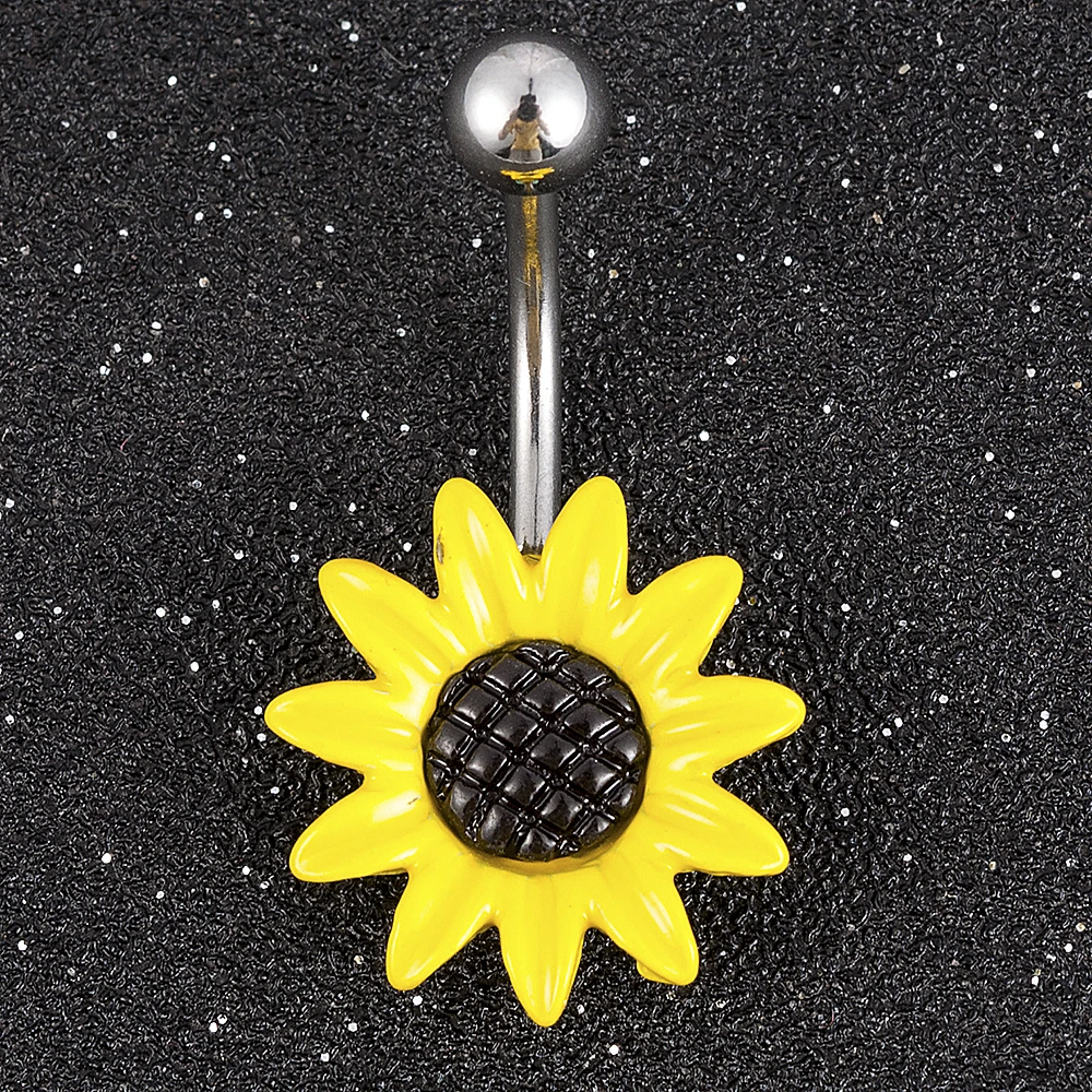 Arricel солнце цветок Медицинская нержавеющая сталь пирсинг пупка Кольца пирсинг тела, пупок ювелирные изделия