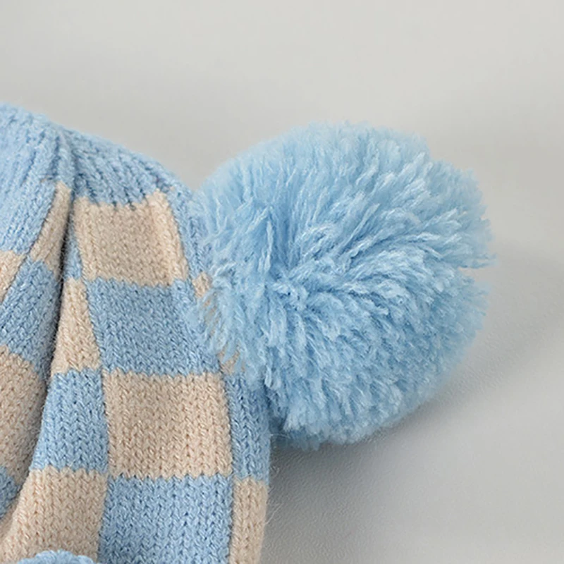 EFINNY Beanies, детская шапка с помпоном, зимняя детская шапка, вязаная Милая шапка для девочек и мальчиков, повседневные однотонные детские шапки для девочек