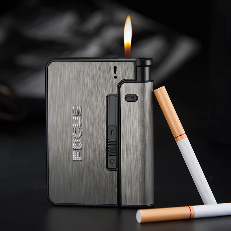 

Jet Torch Turbo Lighter New Automatic Cigarette Case Lighter Cigar Box Holder Windproof Gas Lighter Refillable Fire Butane