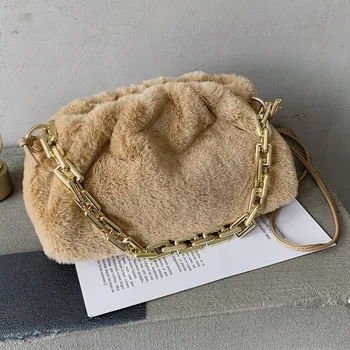 

Shoulder Bag 2020 New All-Match Trendy Plush Fold Cloud Bag Chain Underarm Bag Messenger Bag Female Purses And Handbags Bolsos