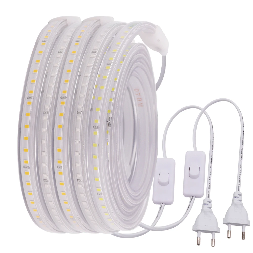 LED Strip Flexible LED Tape SMD2835 120 LED Waterproof LED Ribbon with Switch Plug for Decoration|LED Strips| - AliExpress