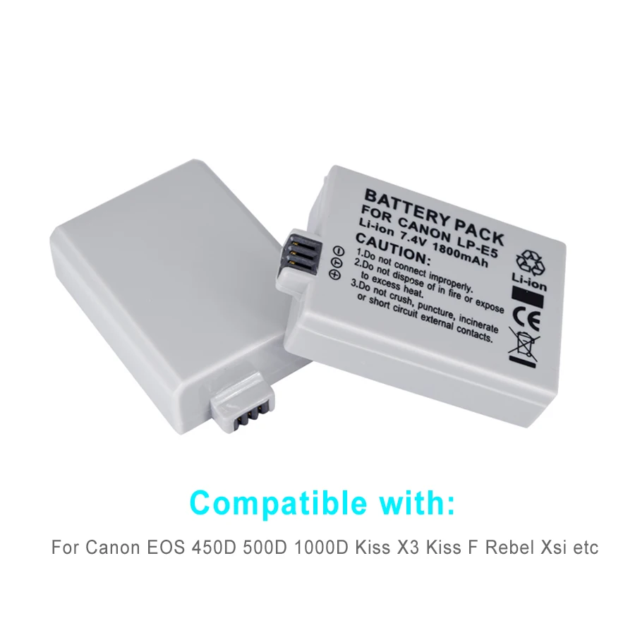 PALO 7,4 V 1800mAh LP-E5 LPE5 LP E5 Аккумулятор для камеры+ ЖК USB зарядное устройство для Canon EOS Rebel XS, Rebel T1i, Rebel XSi, 1000D, 500D, L10