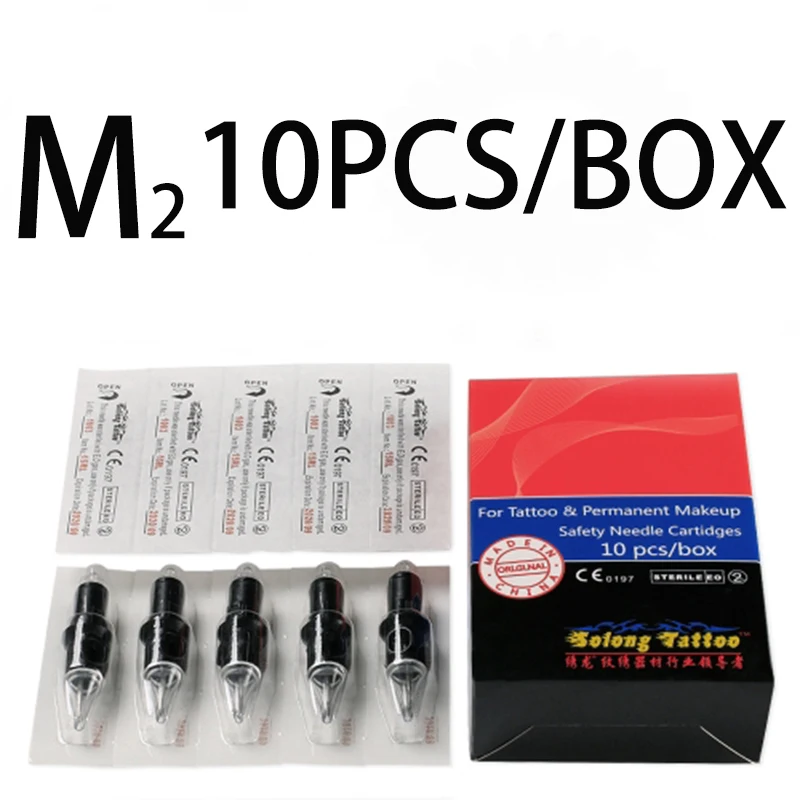 

10pcs Solong Tattoo Needles 5M2/7M2/9M2/11M2/13M2/15M2 Disposable Tattoo Sterilized Needles with Silicone Grip for Tattoo Gun
