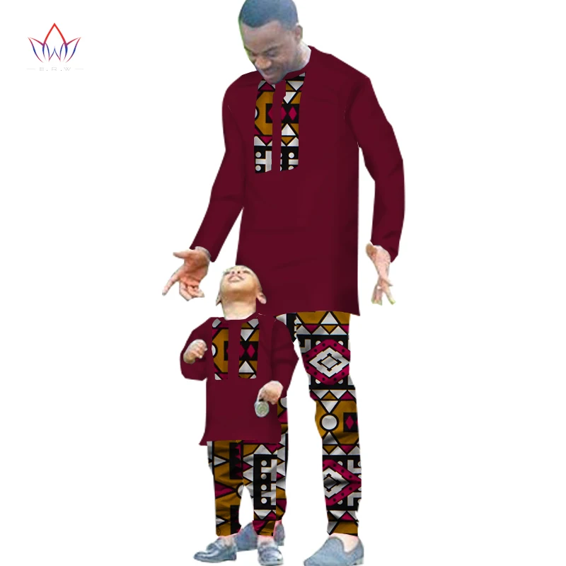 Весенняя Новая модная мужская одежда в африканском стиле комплект из двух предметов для мужчин и мальчиков, комплект одежды рубашка с длинными рукавами+ штаны BRW WYN294 - Цвет: 19