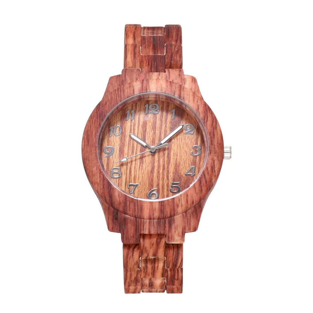 Высококачественные простые часы для мужчин, Пряжка из сплава, круглые стеклянные деревянные кварцевые часы, мужские повседневные цифровые креативные наручные часы, montre homme - Цвет: D
